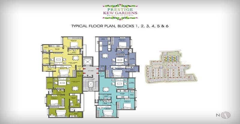 Prestige Kew Gardens Apartment typical floor plan blocks 1 2 3 4 5 6