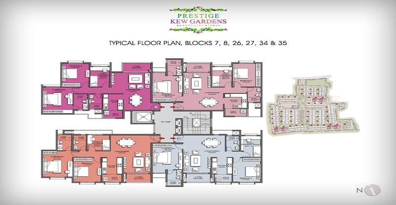 Prestige Kew Gardens Apartment typical floor plan blocks 7 8 26 27 34 35