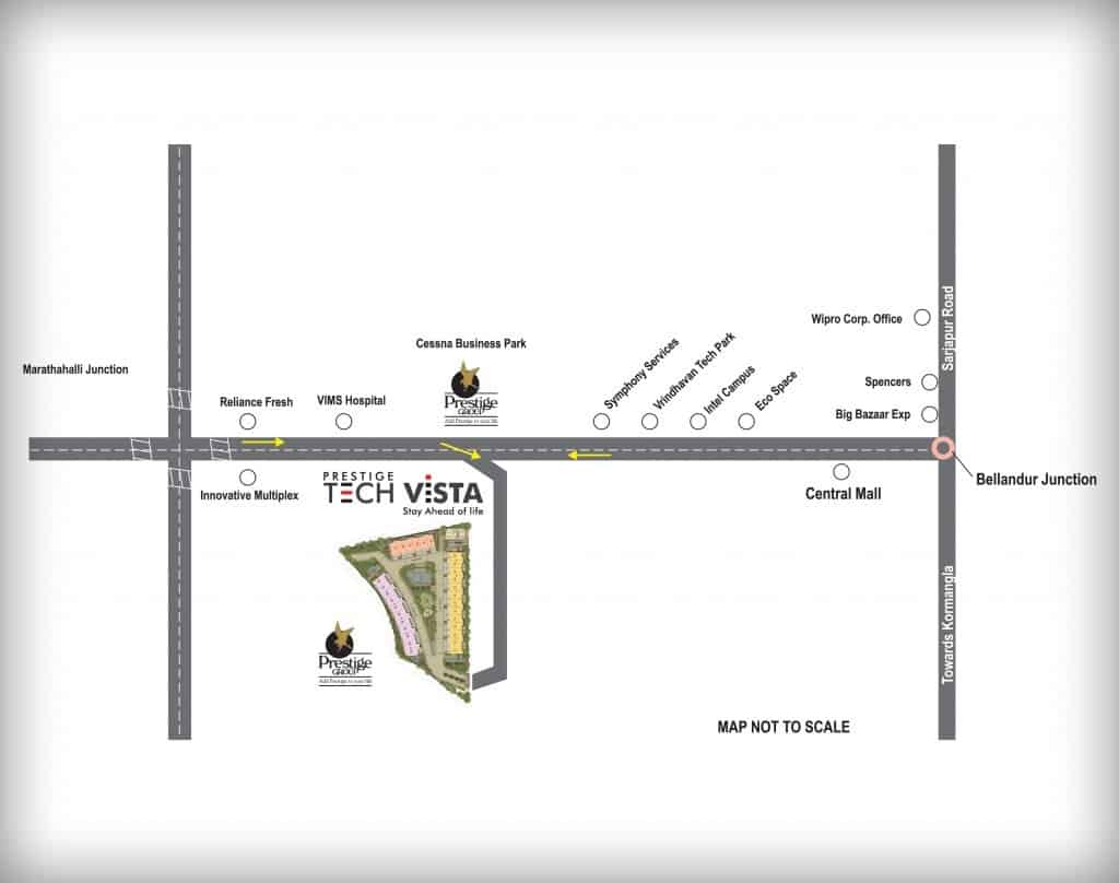 Prestige Tech Vista Villa Location Map