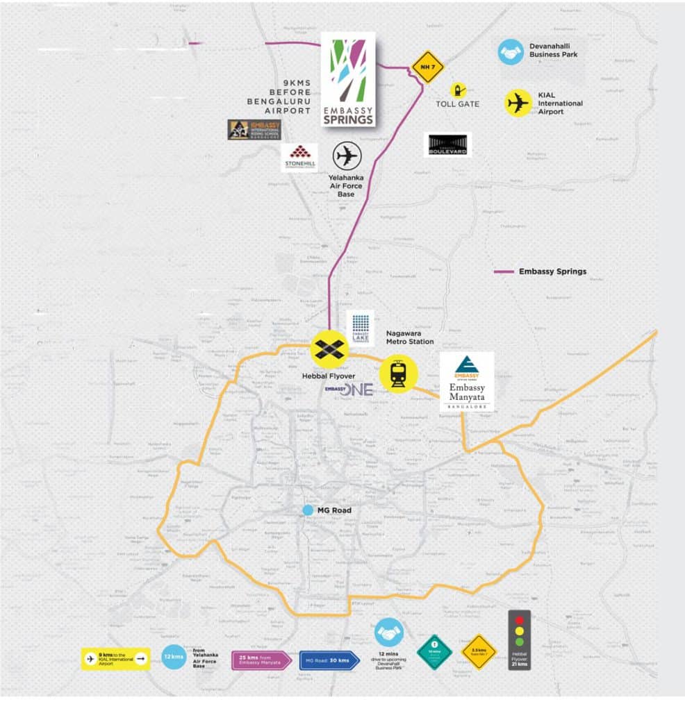 Embassy Springs Devanahalli Location Map