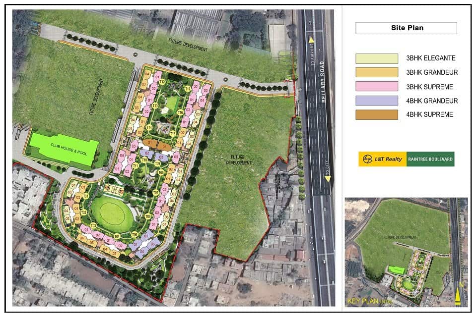 L And T Raintree Boulevard - Reviews & Price - 2, 3, 4 BHK Apartments Sale in Hebbal 2 L&T Raintree Boulevard Master Plan