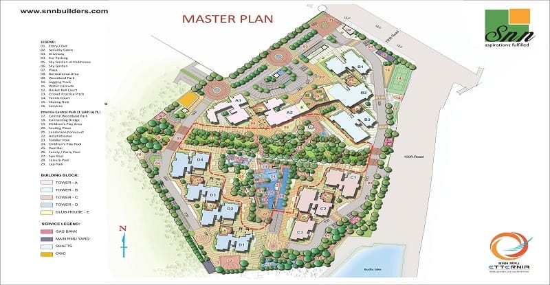 SNN Raj Etternia - Reviews & Price - 2, 3, 4 BHK Apartments Sale in Haralur Road 2 SNN Raj Etternia Master Plan