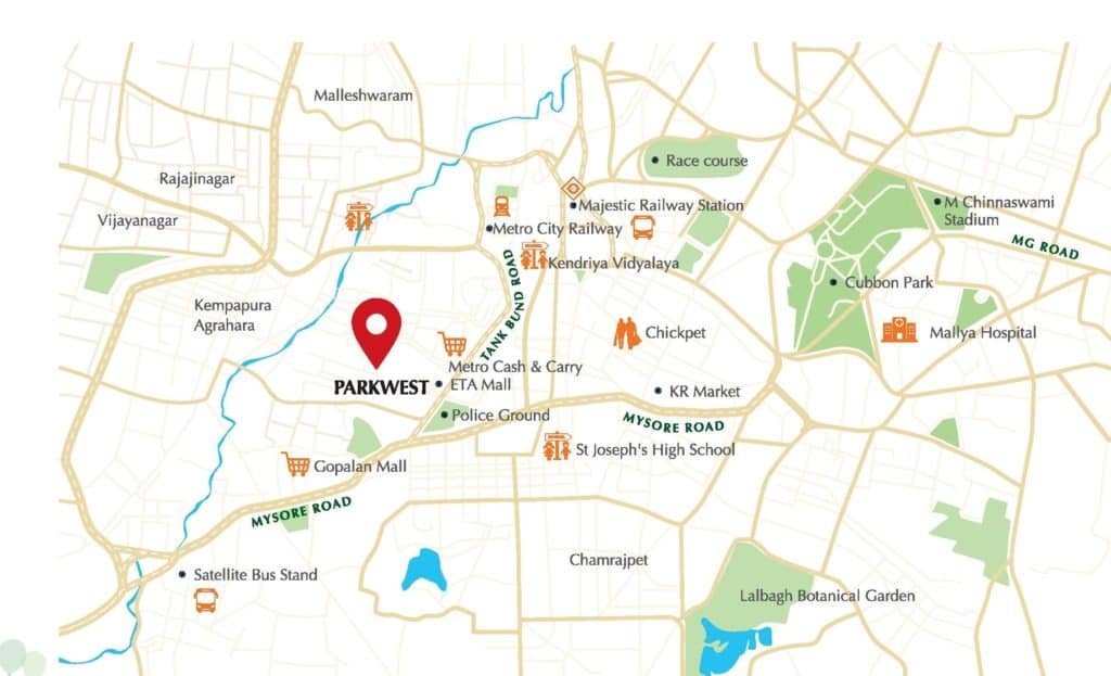 Shapoorji Pallonji ParkWest - Reviews & Price - 2, 3, 4 BHK Apartments Sale in Binnypet, Bengaluru 3 Shapoorji Pallonji ParkWest Location