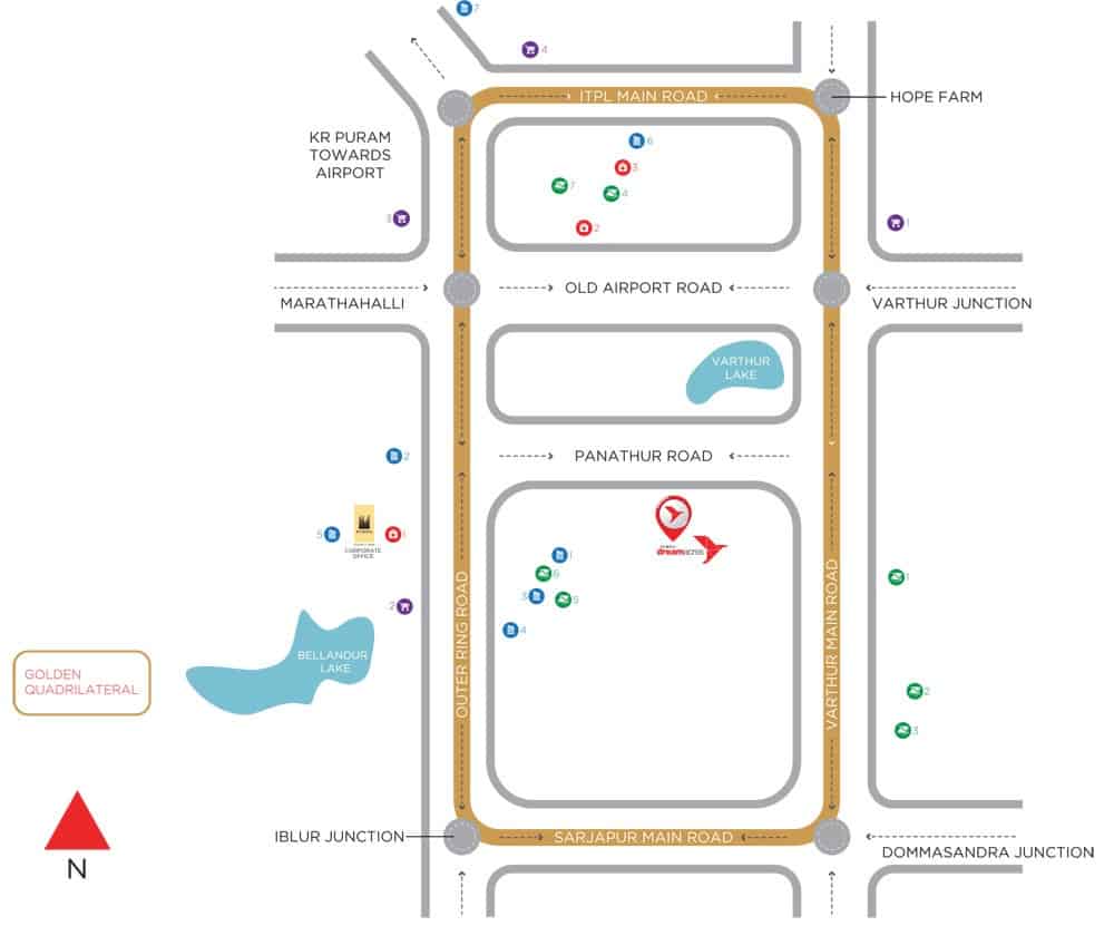 Sobha Dream Acres - Reviews & Price - 1, 2 BHK Apartments Sale in Panathur Road, Bengaluru 3 Sobha Dream Acres location