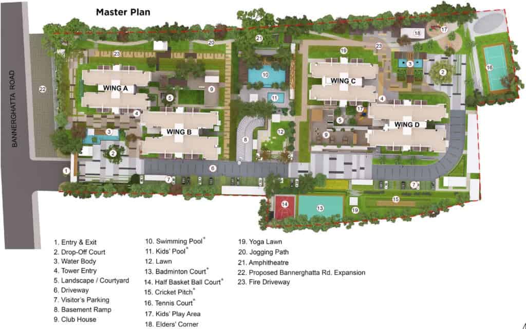 Mahindra Windchimes, Bannerghatta - Reviews & Price - 3, 4BHK Apartments For Sale 2 Mahindra Windchimes Master Plan