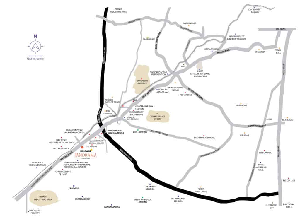 Brigade Panorama Mysore Road Location
