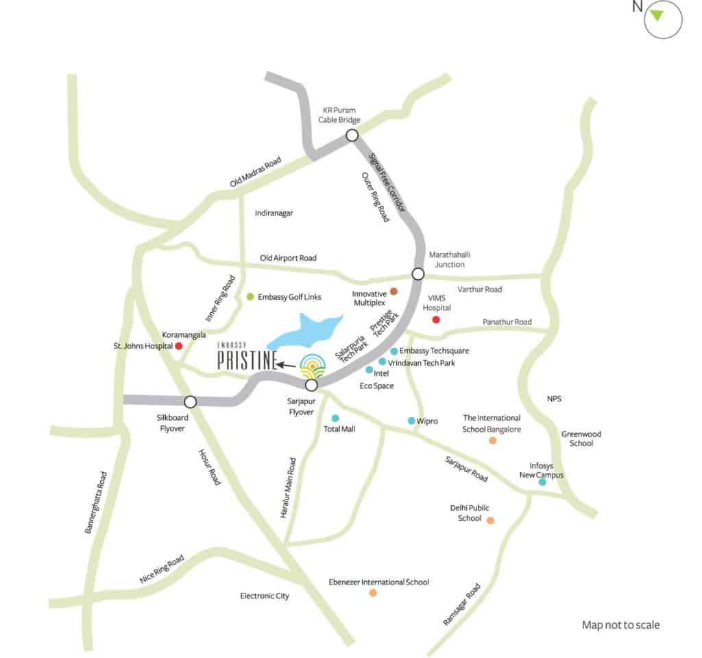 Embassy Pristine Bellandur - Reviews & Price - 3, 4, 5BHK Apartments For Sale 3 Embassy Pristine Bellandur Location