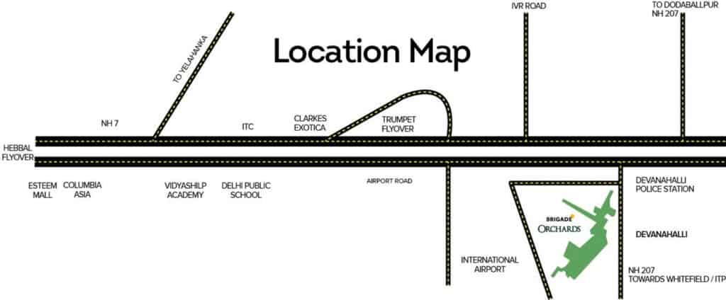 Brigade Orchards Location Map