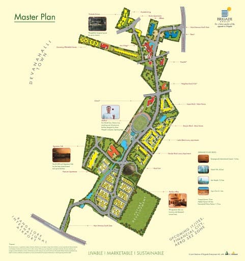 Brigade Orchards, Devanahalli - Reviews & Price - 1, 2, 3BHK Apartments For Sale 2 Brigade Orchards Master Plan