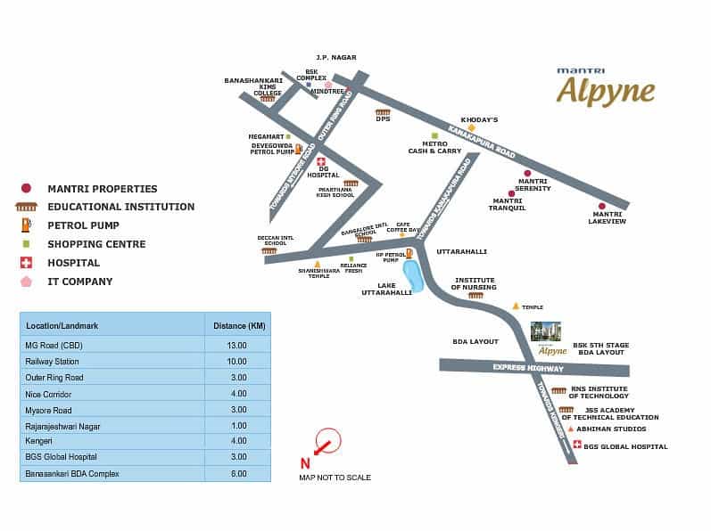 Mantri Alpyne Location map