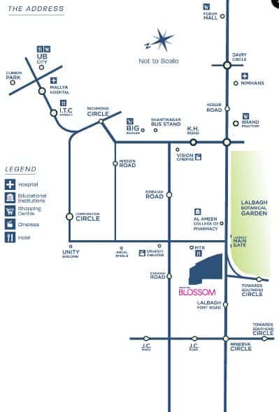 Mantri Blossom, Lalbagh - Price & Reviews - 3, 4 BHK Apartments and Penthouses Sale in Bengaluru 3 Mantri Blossom Location Map