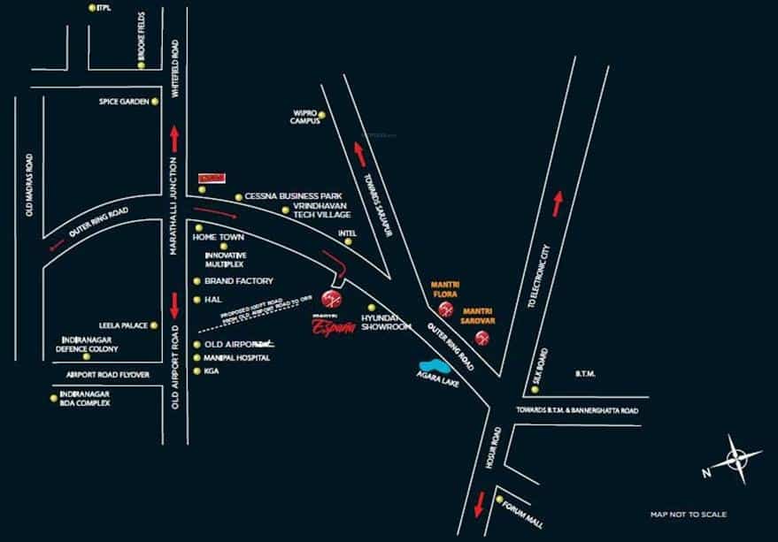 Mantri Espana Location Map