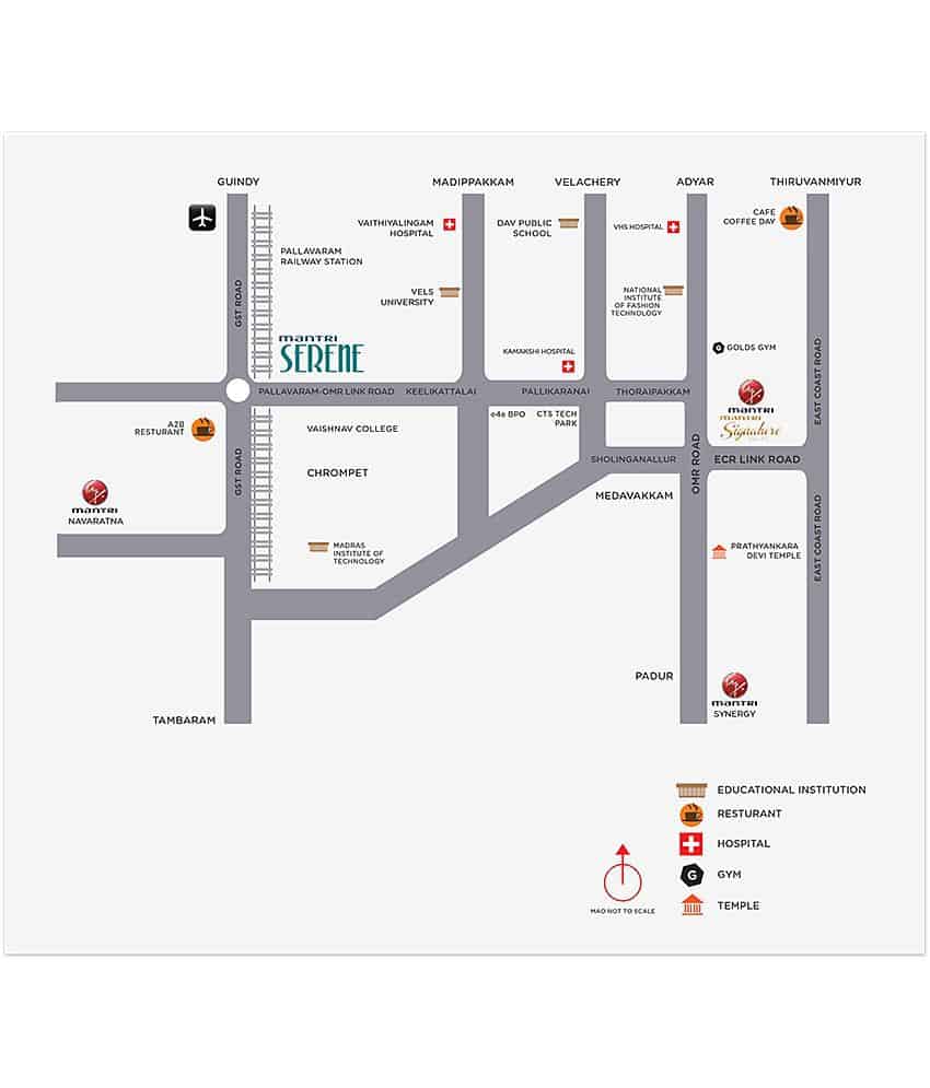 Mantri Serene, Pallavaram - Price & Reviews - 1, 2, 2.5 BHK Apartments Sale in Chennai 3 Mantri Serene Location Map