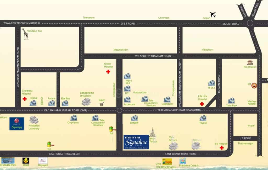 Mantri Signature Villas Location Map