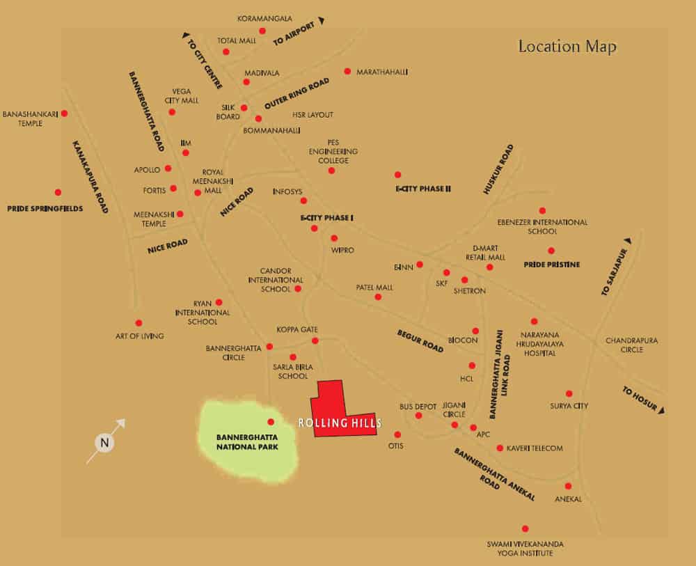 Pride Rolling Hills Phase 2 Location Map