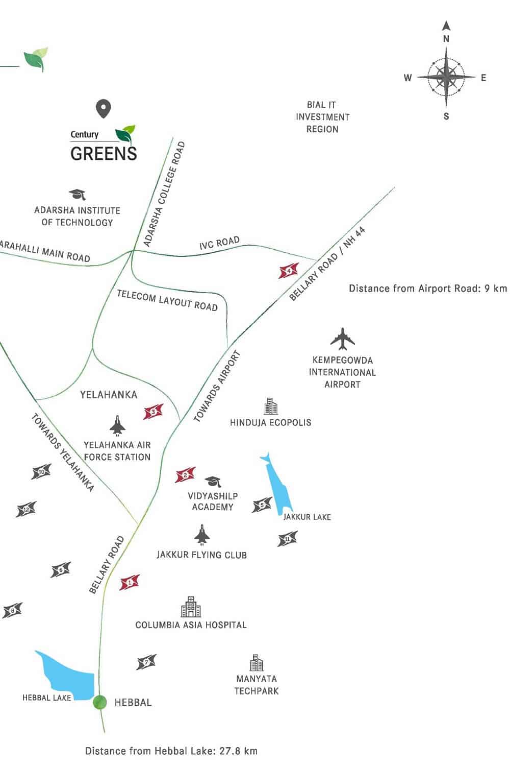 Century Greens Plots Location Map