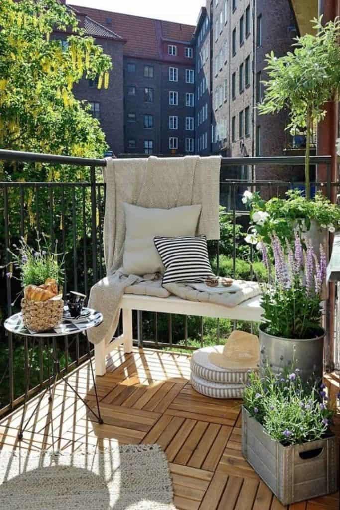 Colorful tiny space big blocks apartment balcony