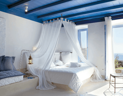Santorini Vibe Small Bedroom Design Ideas