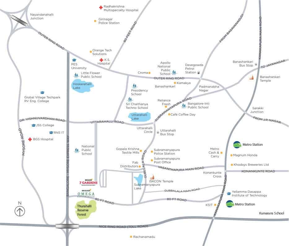 Brigade 7 Gardens Location Map