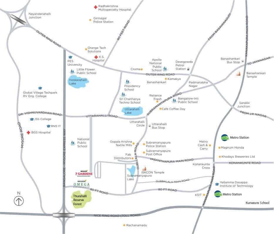 Brigade 7 Gardens Location Map