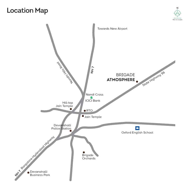 Brigade Atmosphere, Devanahalli - Reviews & Price - 4 BHK Villas For Sale In Bangalore 3 Brigade-Atmosphere-Location-map