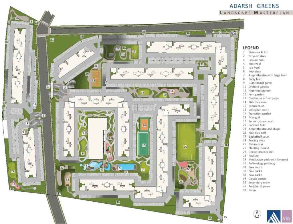 Adarsh Greens, Kogilu -Reviews & Price - Apartments For Sale 3 Adarsh Greens Master Plan
