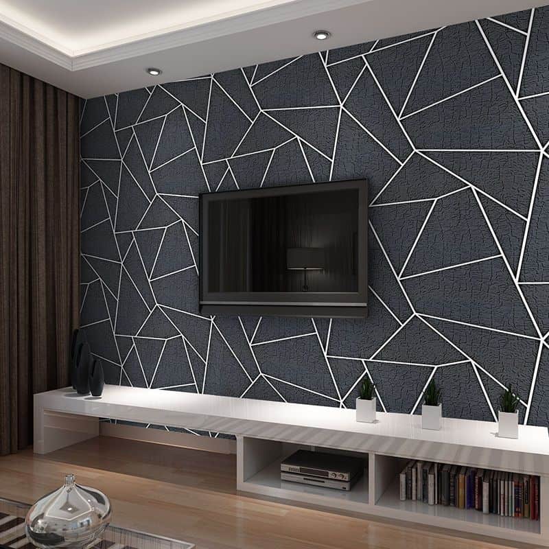 Floating Panel On A Geometrically Designed Wall