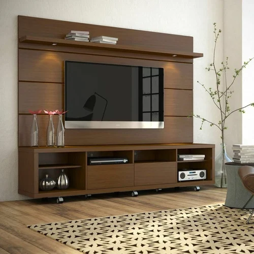 Rustic TV Panel Design for Bedroom