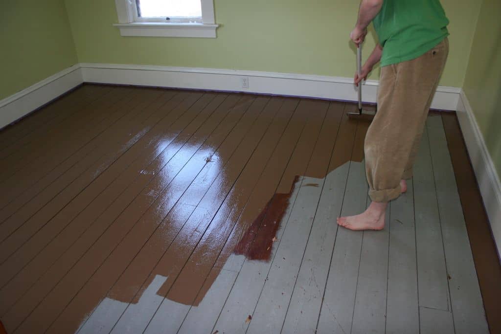 Painted wood flooring