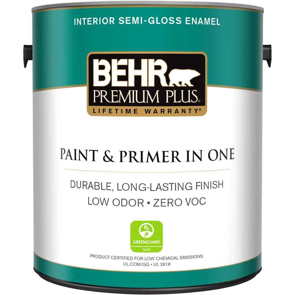 BEHR Plus Semi-Gloss Enamel Paint & Primer Interior Ultra Pure White Paint - Best Paint For Walls