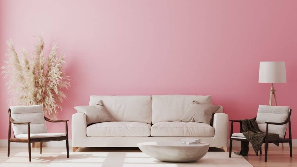 Pink Walls And White Decor