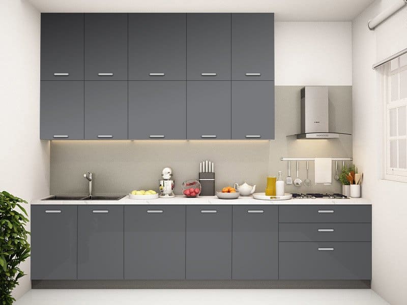 Modular Straight Kitchen Design - Types Of Kitchen Layout