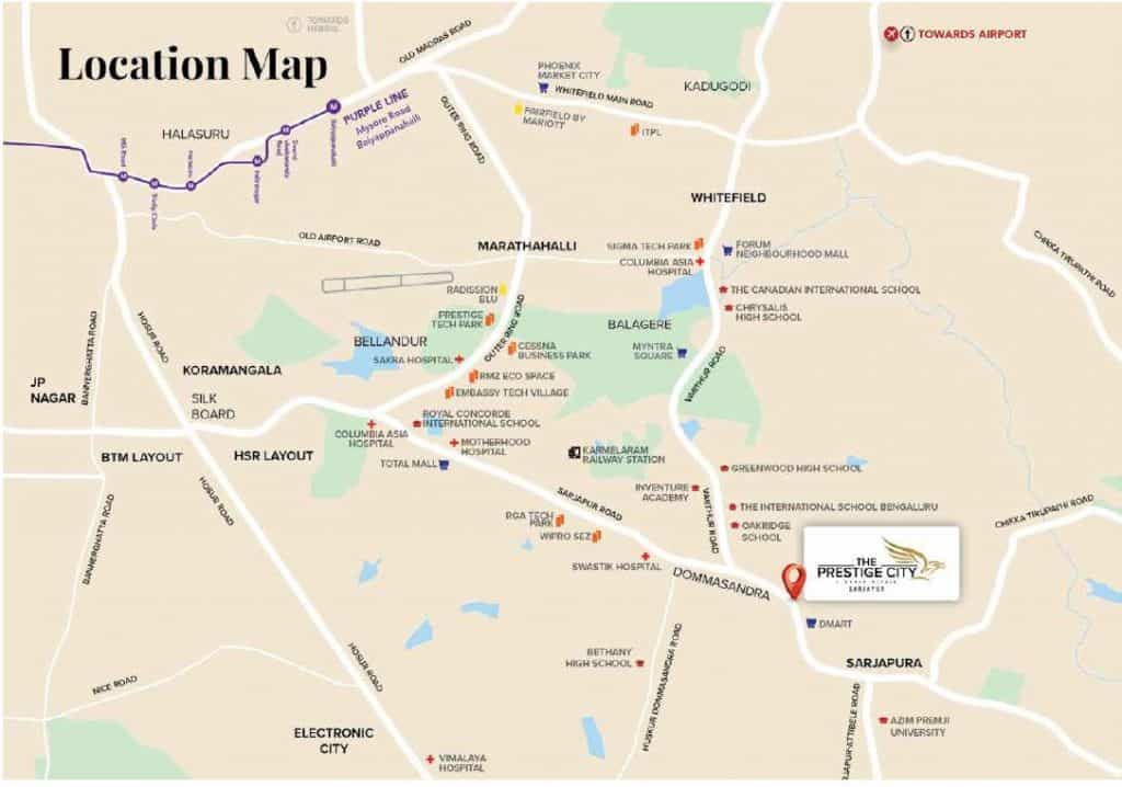 Prestige Great Acres Location Map