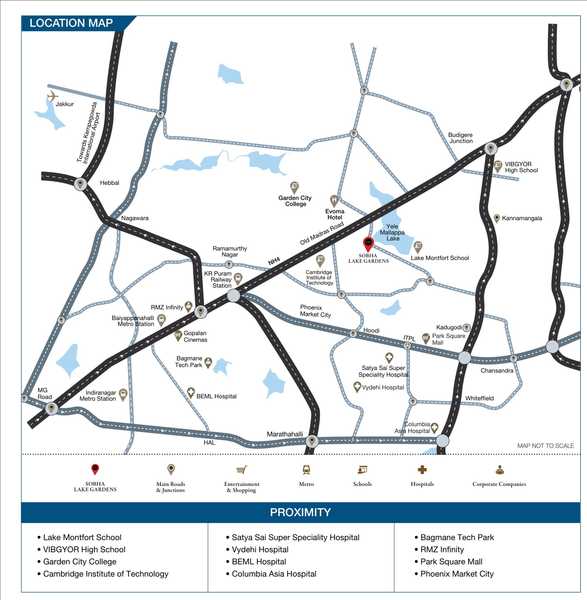 Sobha Lake Garden Location Map