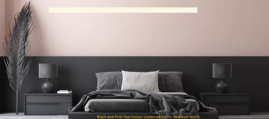 Black and Pink Two-Colour Combination for Bedroom Walls
