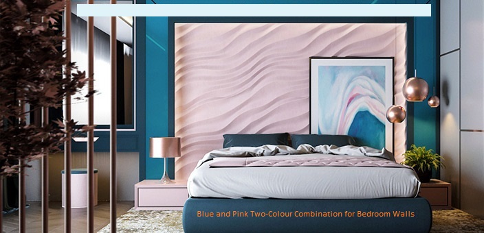 Blue and Pink Two-Colour Combination for Bedroom Walls