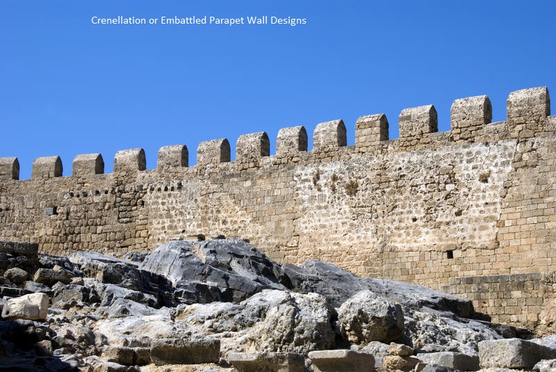 8 Creative and Secure Border Parapet Wall Designs for Safety and Style 3 Crenellation or Embattled Parapet Wall Designs