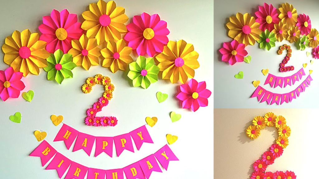 Birthday paper flower decoration