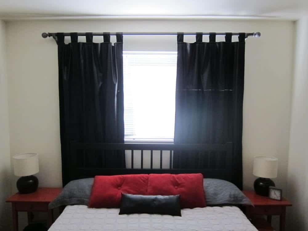 Hide Off-Center Windows with Curtains