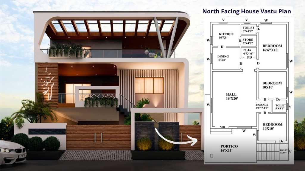 North facing House Vastu Plan