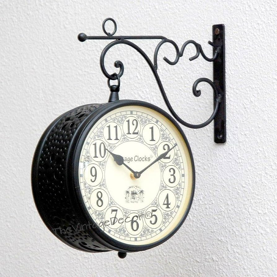 Vintage Clock Abstract Iron Station Clock