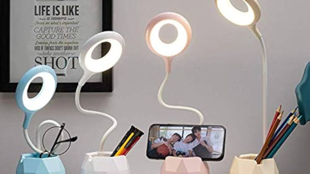 Hayden Plastic Desk Lamp with Pen/Phone Holder