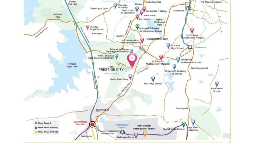 Prestige City Hyderabad Location Map
