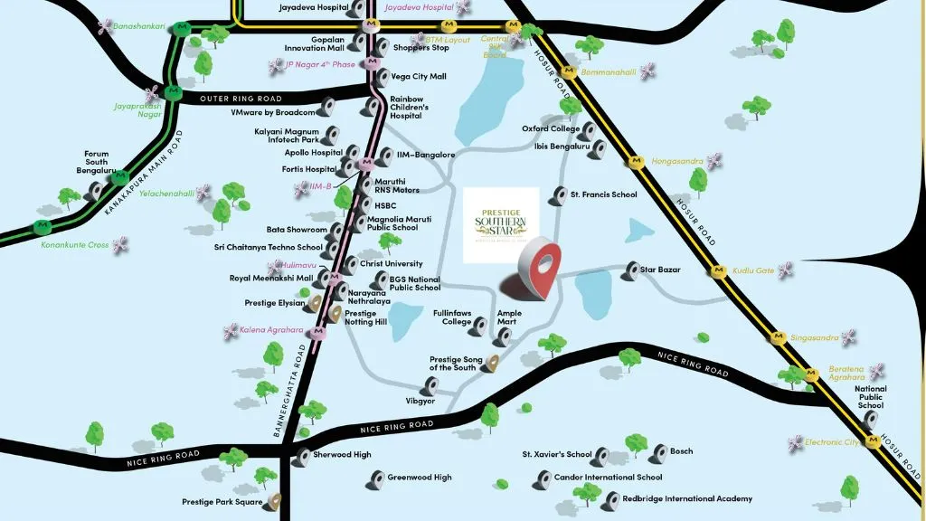 Prestige Southern Star Location Map