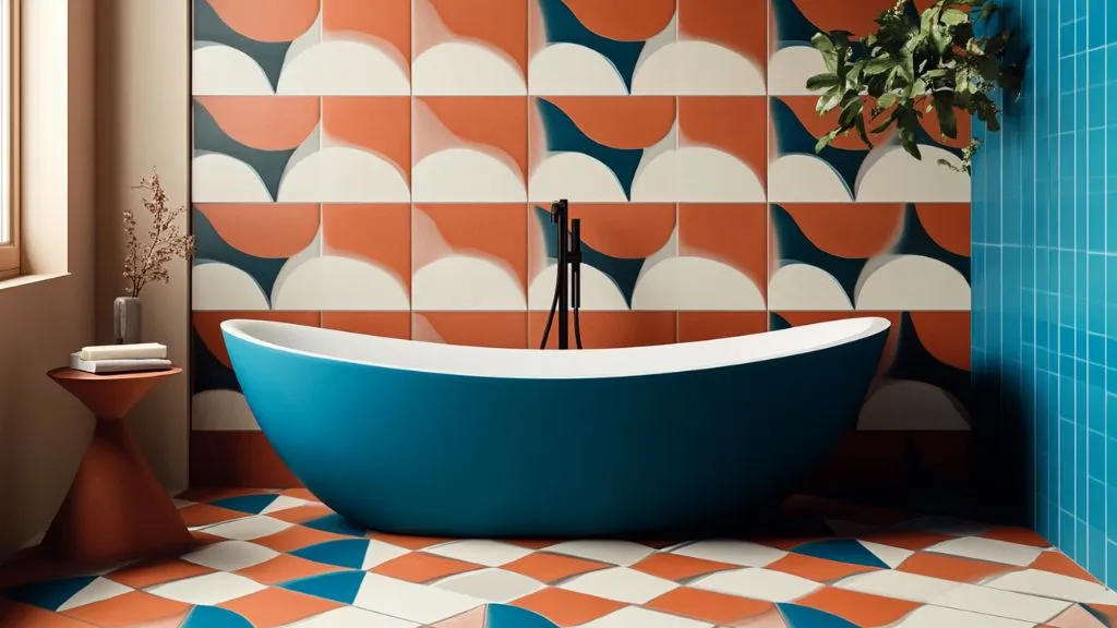 Geometric Pattern Tiles in Bold Colours