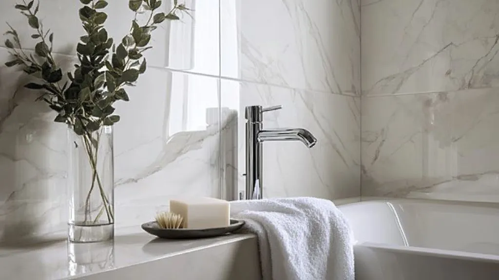 Marble-Look Porcelain  Bathroom Wall Tiles