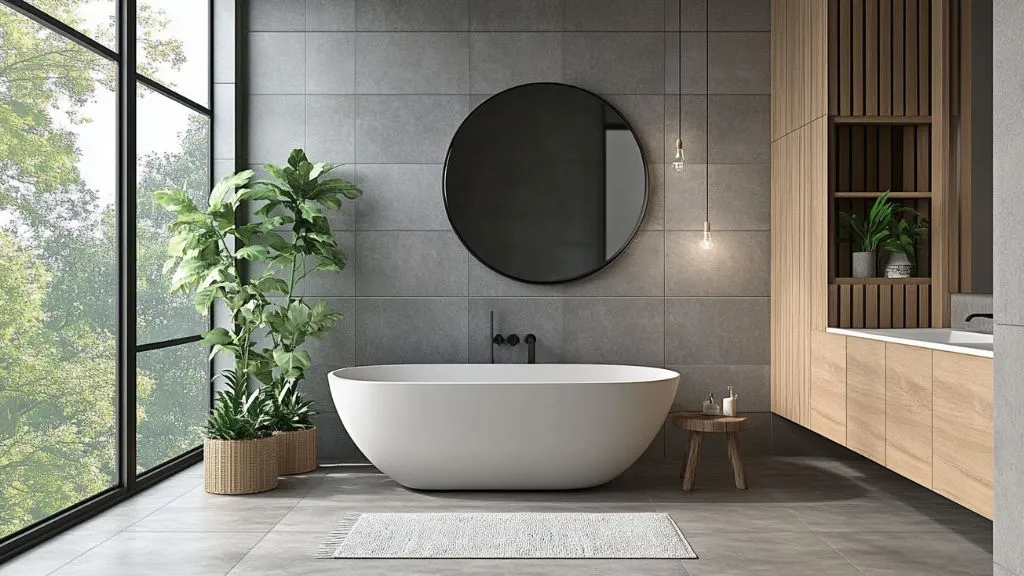 Minimalist Monochrome Bathroom Wall Tiles