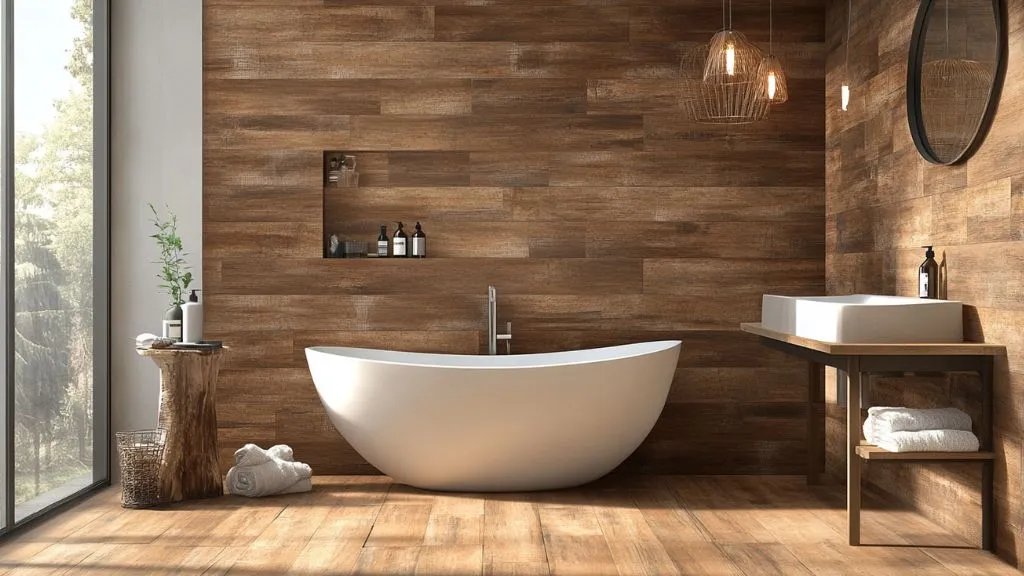Rustic Wood-Look Tiles for Earthy Vibes