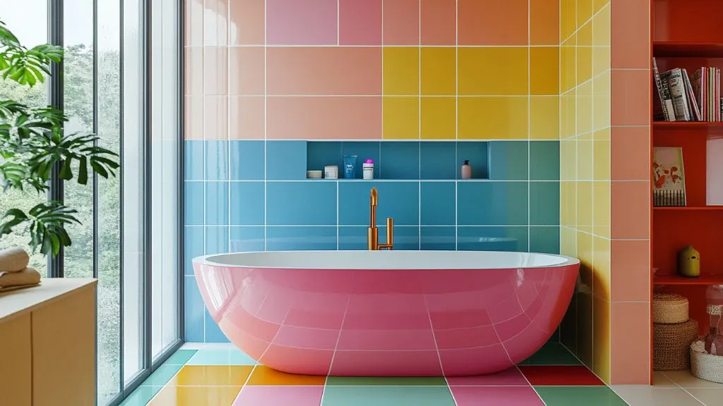 Vibrant & Colourful Bathroom Wall Tiles for Playful Vibes