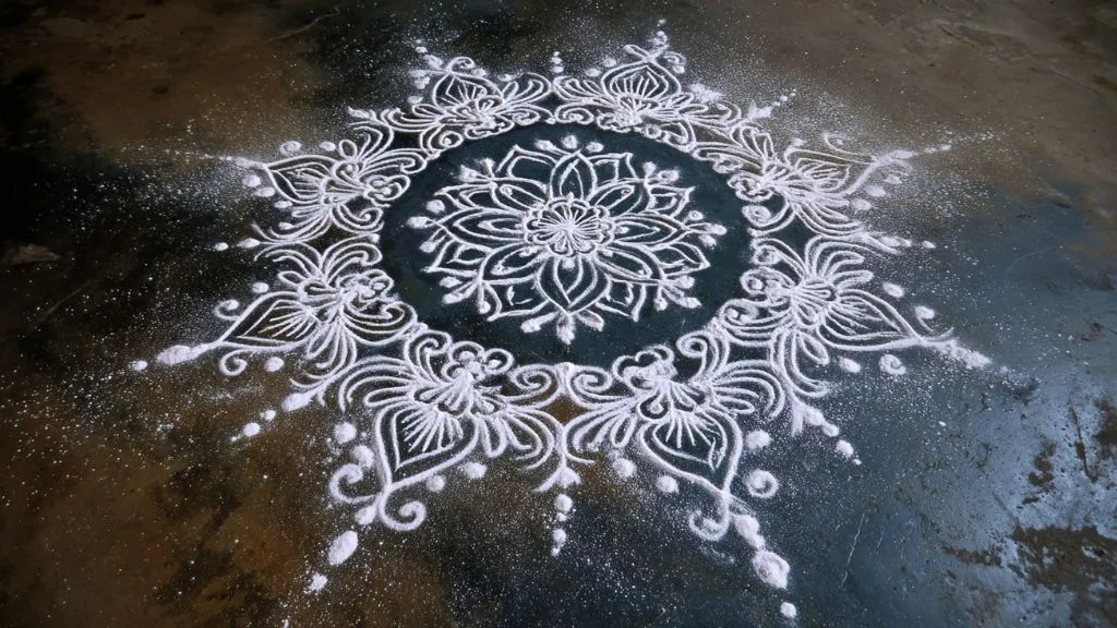 Chalk Powder Rangoli for Beginners